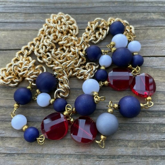 Nordstrom Women Necklace 18K Gold Plated Multi Color Beads Ladies Jewelry New - Picture 10 of 12